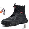 Men Work Safety Boots Black Steel Toe Shoes Autumn Winter Anti Smashing Anti puncture Work Shoes Men Protective Safety Shoes