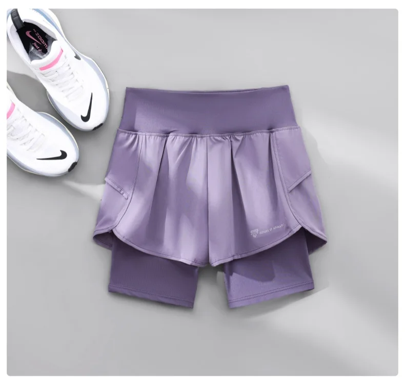 Description Picture 6 of itemDRUR Women Running Shorts 2 In 1 Quick Dry High Waist Summer Hiking Shorts With Pocket Lightweight Cycling Clothes Athletic Wear