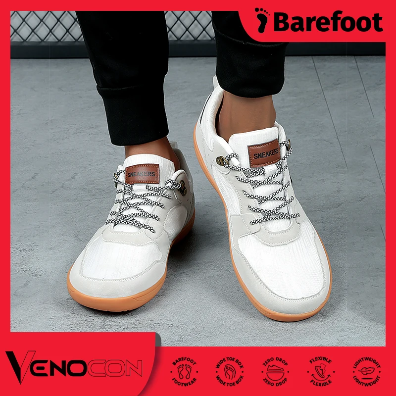 Running Sneakers PINGKEE Minimalist Athletic Sneakers Wide Feet ToeBox Barefoot Shoes Men Women Fitness Trailing Synthetic Upper