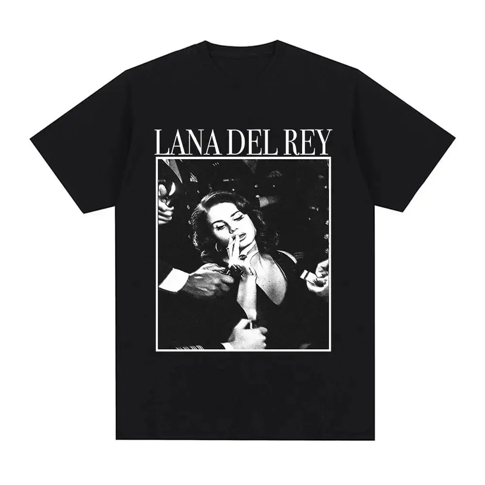 가수 Lana Del Rey 프린트 T 셔츠 남성 여성 패션 힙합 streetwear 하라주쿠 반소매 플러스 사이즈 T 셔츠 유니섹스