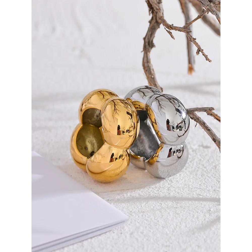 Yhpup Stainless Steel Fashion Statement Ring Waterproof Jewelry