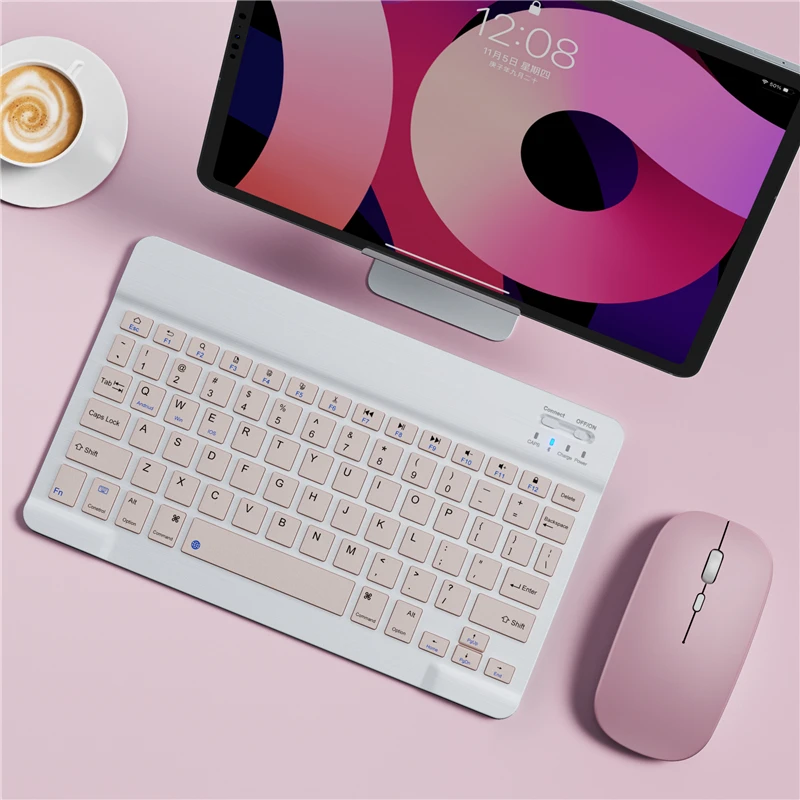 Teclado ultrafino compatible con Bluetooth, mini teclado inalámbrico portátil para iPad, iPhone, tableta, teléfono inteligente iOS, Android, Windows