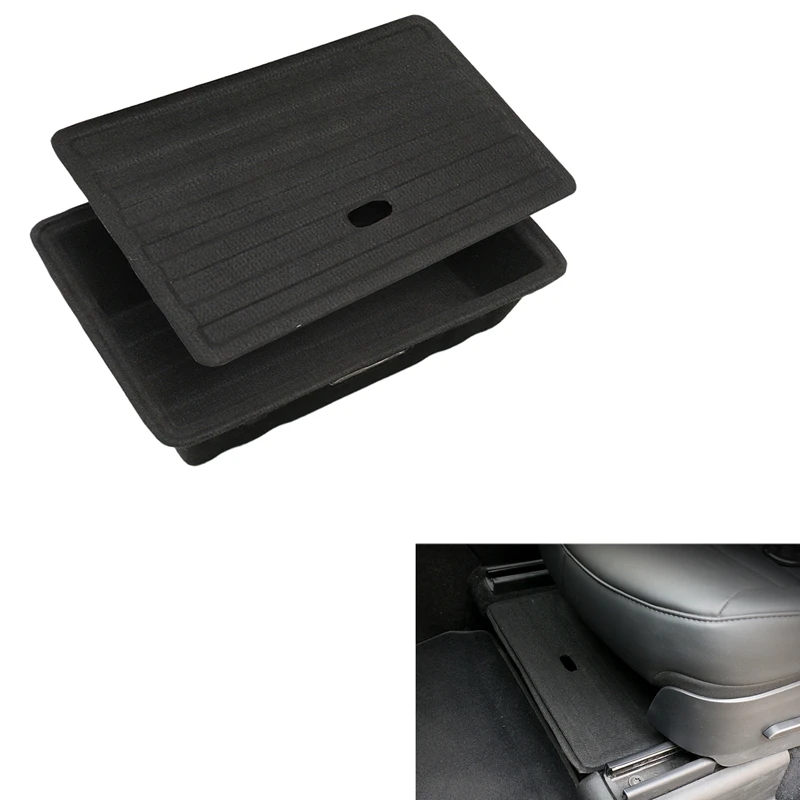 

Car Under Seat Storage Box For Tesla Model Y Front Rear Seats Organizer Tray Flocking Storage Box Auto Interior