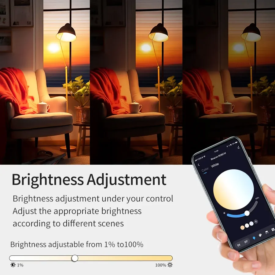 Tuya Bluetooth Smart LED Light Bulbs E27 220V 9W 15W 18W RGB Light Bulbs APP Control Dimmable Timer For Home Bedroom Decoration smart led light bulbs