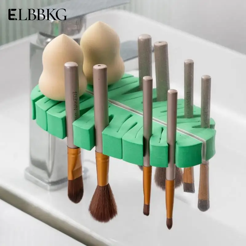 Wall-mounted Brush Drying Rack Elegant Leaf-shaped Makeup Brush Drying Rack  Wall-mounted Stand for Efficient Cosmetic Brush