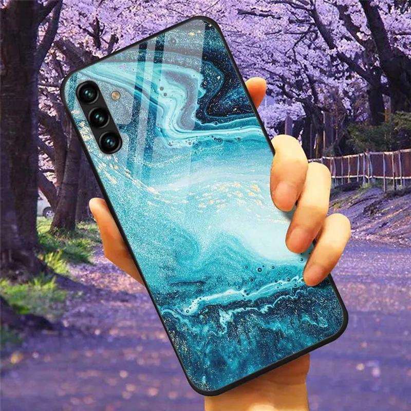 Tempered Glass Hard Cover Case for Samsung Galaxy - Space Design