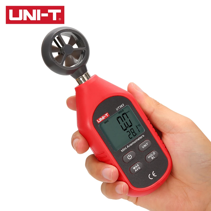 UNI-T UT363 UT363BT 미니 풍속 및 온도 측정기 최대 측정 풍속 0.1m/s 시작 풍속 30m/s