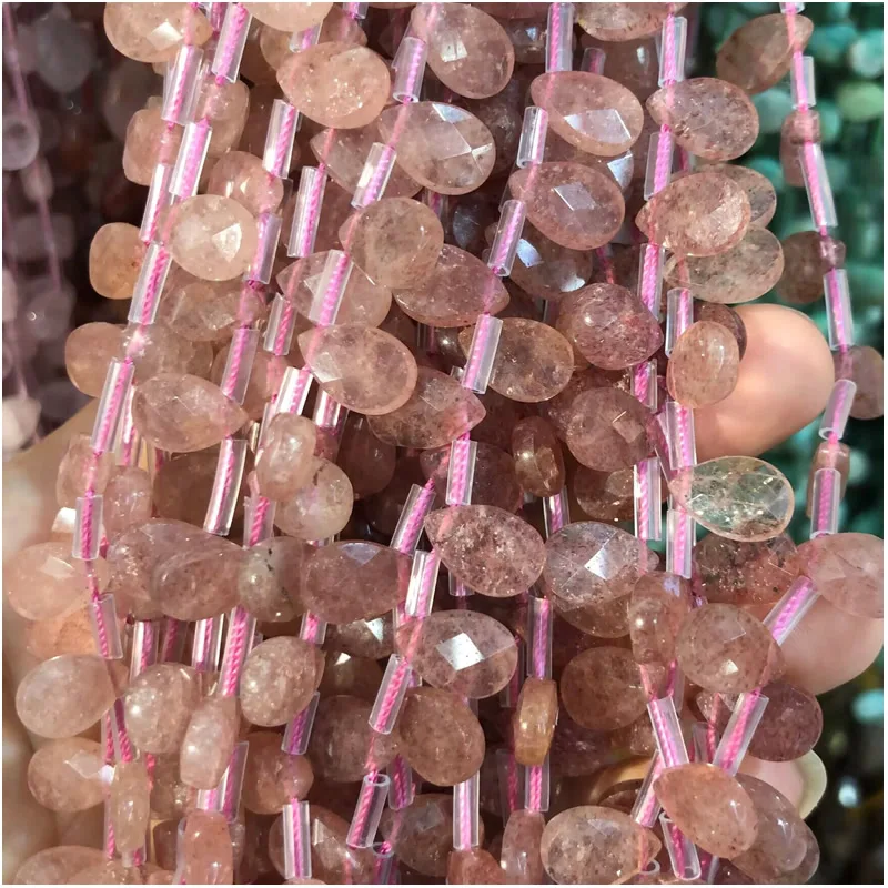 Natural Stone Crystal Tiger Eye Purple Lilac Faced Water Droplet Loose Spacer Beads for DIY Jewelry Making Bracelet Accessories