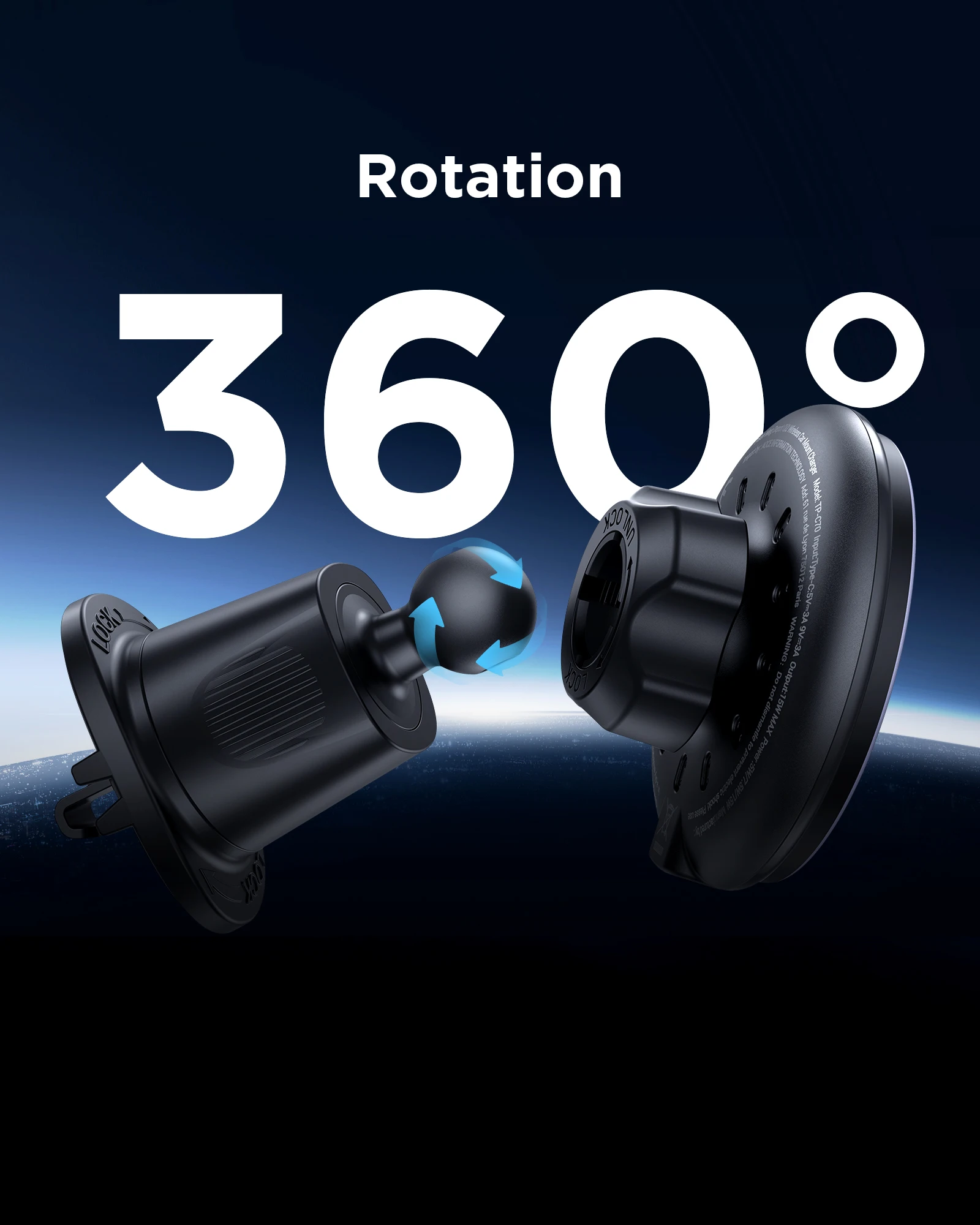 PISEN Car Mount Charger Qi2 15W Magnetic