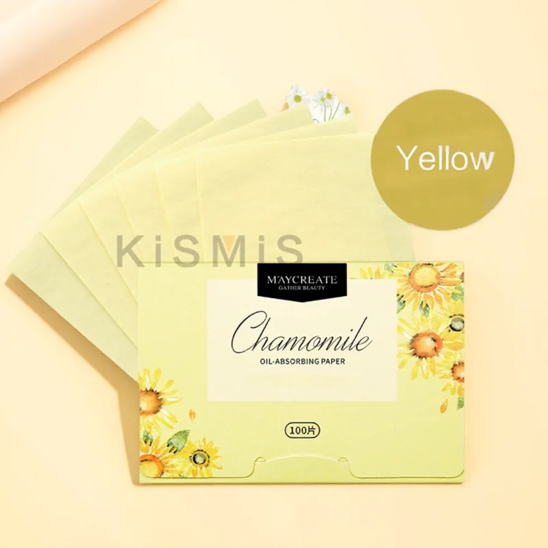 100 דפים נייר לשטיפת שמן לפנים מספיג ברק יתר ושמן נייד מט נייר לטיפוח עור שמן