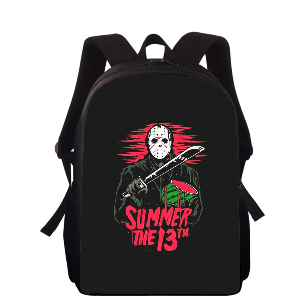 Jason Voorhees 15” 3D Print Kids Backpack Primary School Bags for Boys Girls Back Pack Students School Book Bags