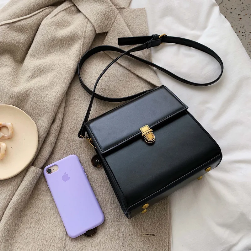 حقيبة كتف نسائية لون نقي 2025 خريف جديد خمر لوكس ح...