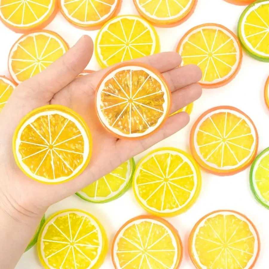 Artificial Fruits and Vegetables 6PCS Artificial Lemon Slice Model