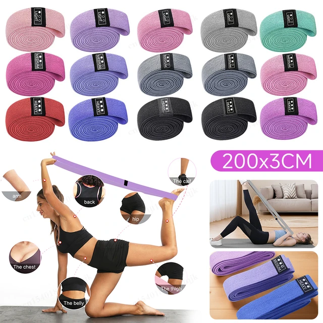 3Pcs Fabric Booty Long Resistance Bands Cloth Legs Butt Exercise Bands Elastic Hip Bands Fitness Workout Strength Training Loop
