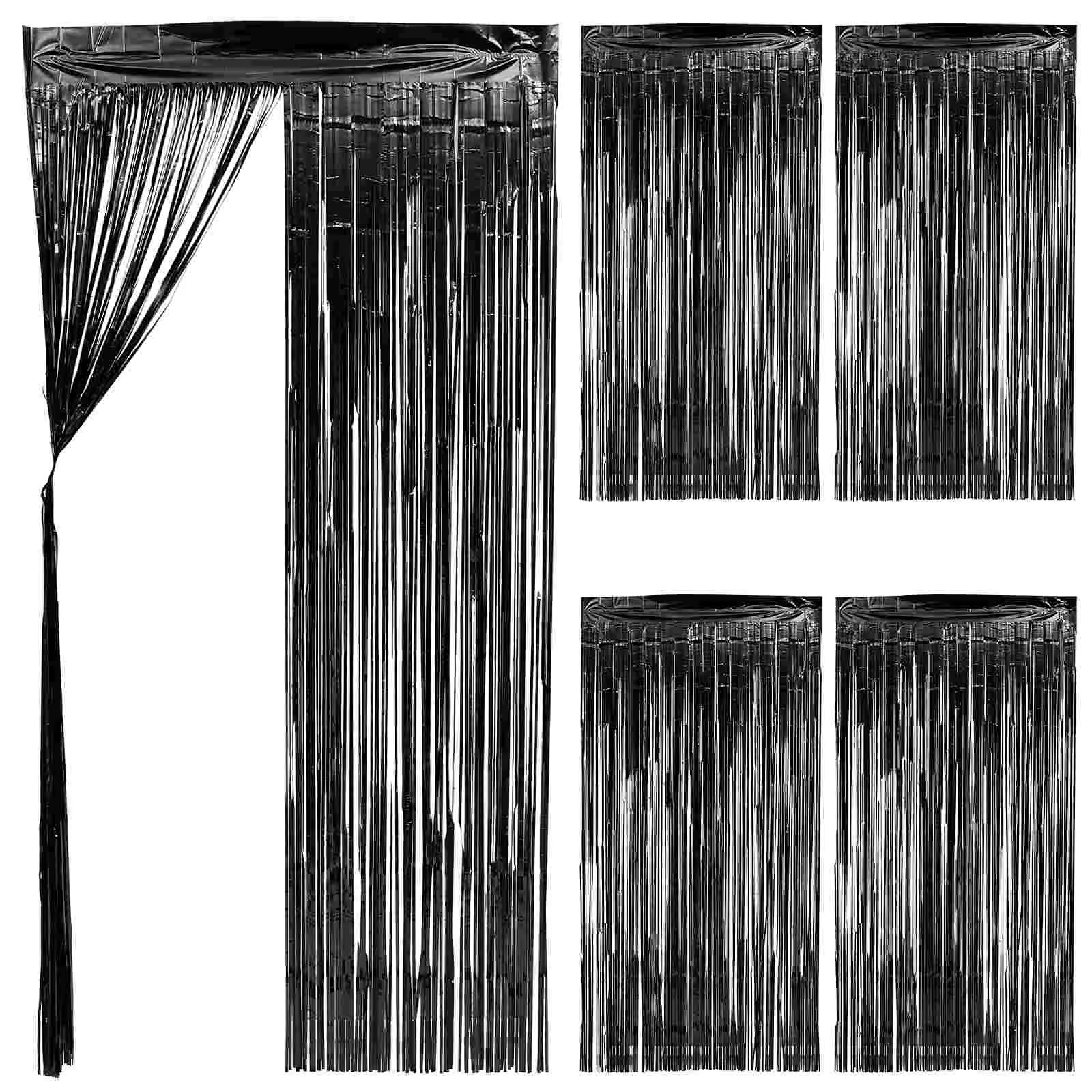

5 Pcs Door Screen Backdrop Curtains Streamer Venue Setting Props Glitter Tinsel Plastic Fringe Baby