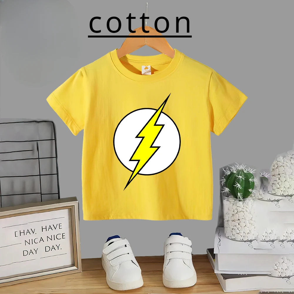 thumbnail image 1 of Camiseta de verano con estampado sencillo 100 % algodón para niños, cómoda camiseta de cuello redondo de manga corta para adolescentes, niños y niñas, camiseta informal para niños, 1 of 4