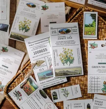 

The Old Memory Retro Mansion Vintage Memo Pad 60*108mm Creative Ticket Style Paper Notes 50 Sheets DIY Backgournd Stationery