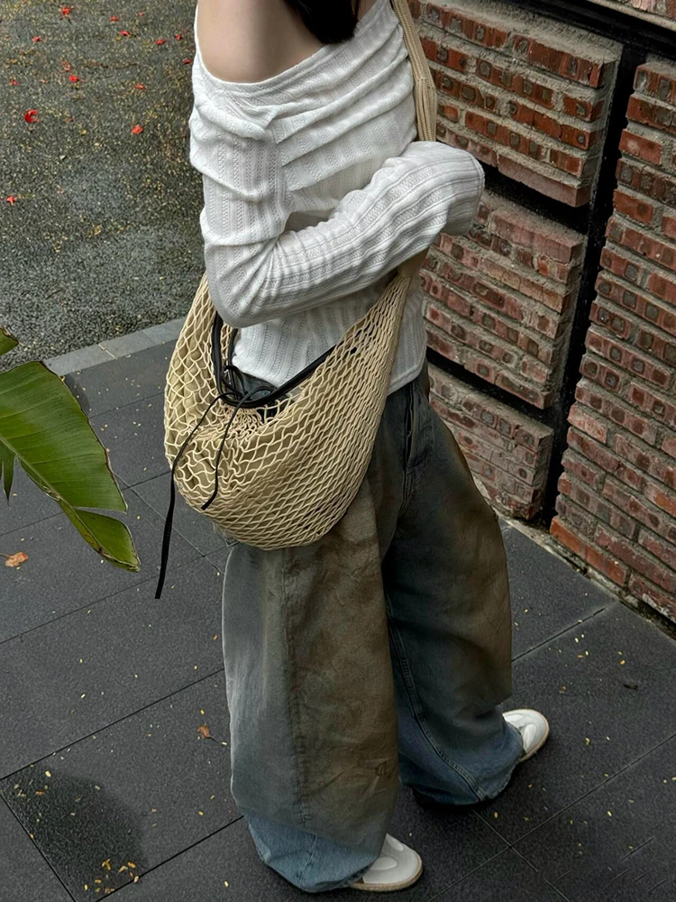 NEW Women Crossbody Hollow out Cloth Shoulder Bag Tote Handbag Strap Hobo Bag Messenger Bag