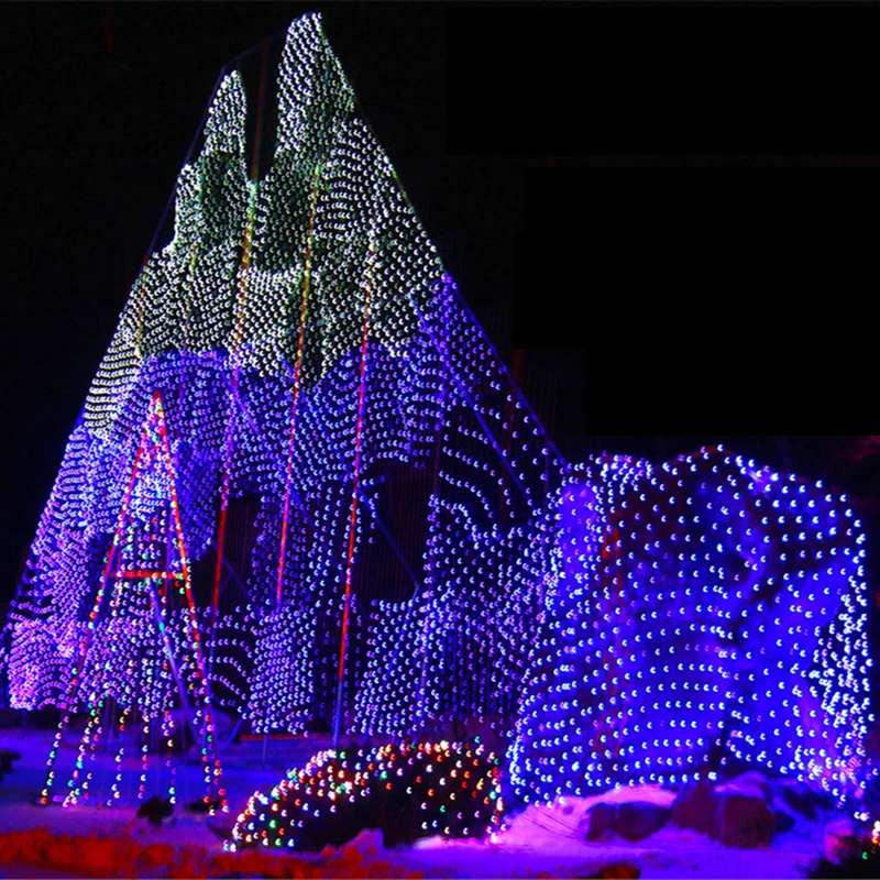 

3m x 2m 200Led Net Light Outdoor Bush Rainproof Fishing Net Light Christmas Hotel Shopping Mall Decoration Light Starry Lights