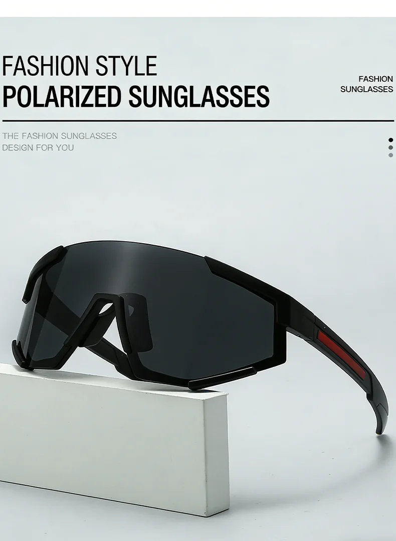 Neue grenzüberschreitende europäische und amerikanische Mode, einteilig, großer Rahmen, Outdoor-Radsport, schillernde Sonnenbrille 3267 – Detail 6