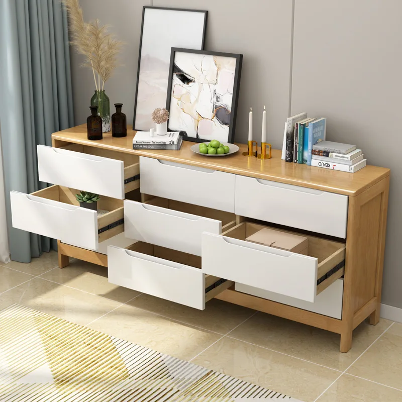 

Drawers Bedroom Living Room Modern Minimalist Large Capacity Storage Cabinet Five Six Nine Chest of Drawers Combination