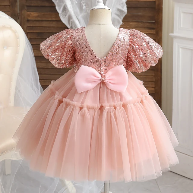 Buy Glamulice Baby Girls Pink Flower Dress Infant First Birthday Outfit  Bridesmaid Ballerina Party Dresses (6M / 6-12 Months, Pink-2pcs) at  Amazon.in