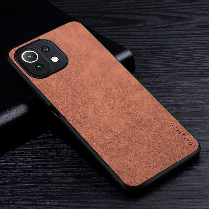 Premium Scratch-Resistant PU Leather Phone Case - Solid Color Cover