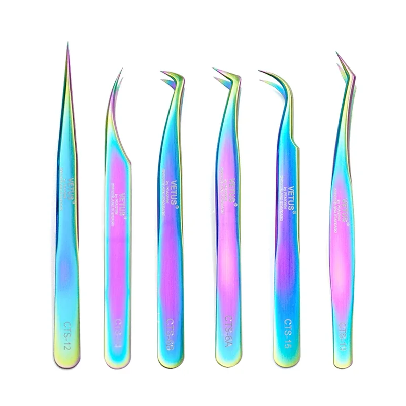 Eyelash Tweezers 1pcs Stainless Steel Eyelash Extension Tweezers High Precision
