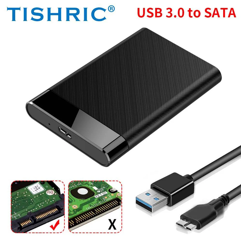 TISHRIC HDD Enclosure Type C to SATA 2.5Inch HD Case External Hard Drive Box Portable Mobile Hard Drive Enclosure for Laptop PC