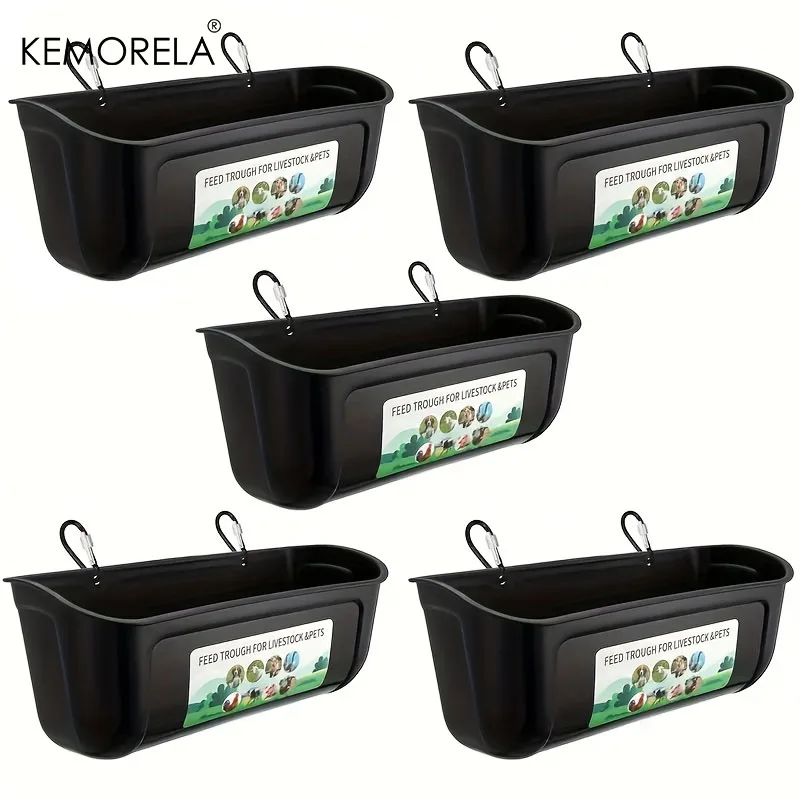 KEMORELA 1/3/5 Stück Hühnchenfutterspender und Tränken mit großem Fassungsvermögen und Clips für Ente und Huhn – 4,5 Quart Ziegenfutterzubehör
