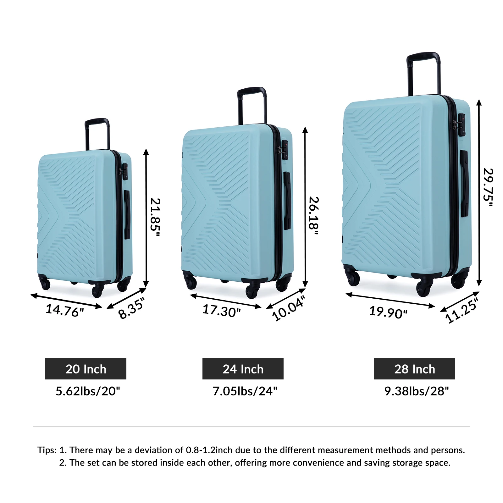 Travelhouse Luggage Set 3 Piece Suitcase 2