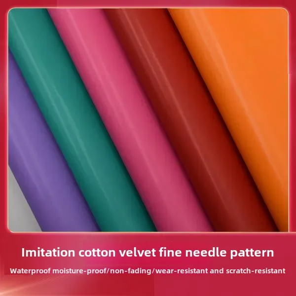 1.0mm Cotton Flocking 138 Pattern Fine Needle PU Artificial Leather Fabric for Bag Sofa Seat Cushioning Handbag Material
