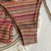 sexy knitted striped halter tie bikinis sets three pieces with shorts swimsuits beachwear bathing suit swimwear biquini tankini 4