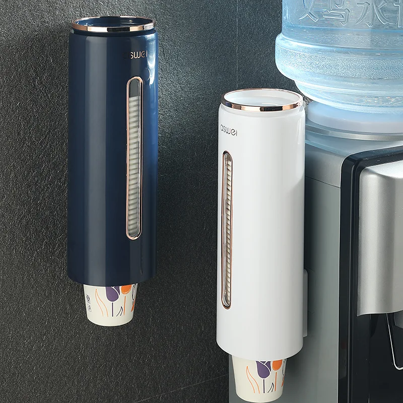 Cup Dispenser Holder Wall Mounted Automatic Disposable Cup Storage Rack Organizer Water Dispenser Holder