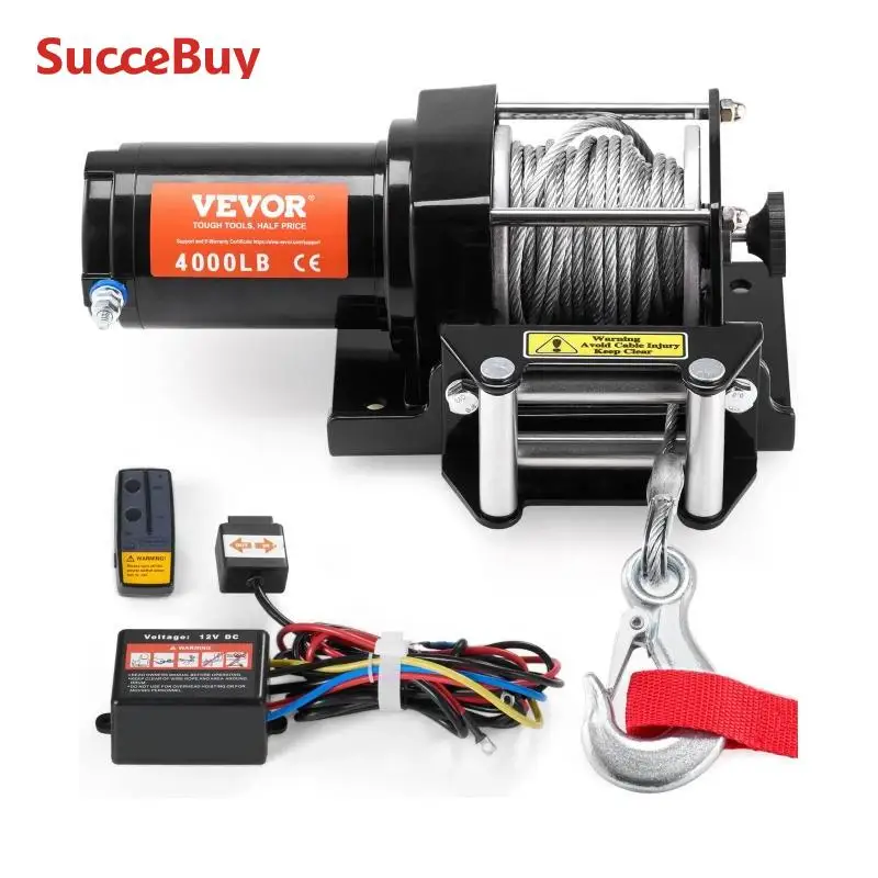 4000lbs Electric Winch with 39ft 7 Strands Steel Cable Wireless & Wired Remote Control ATV/UTV Winch for Truck Towing electric winch