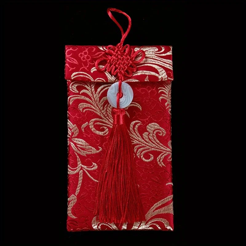 Chinese Style Brocade Red Envelope, Lucky Money Pocket, Cloth Red Pocket with Chinese Style, Used for Wedding, Gift Money
