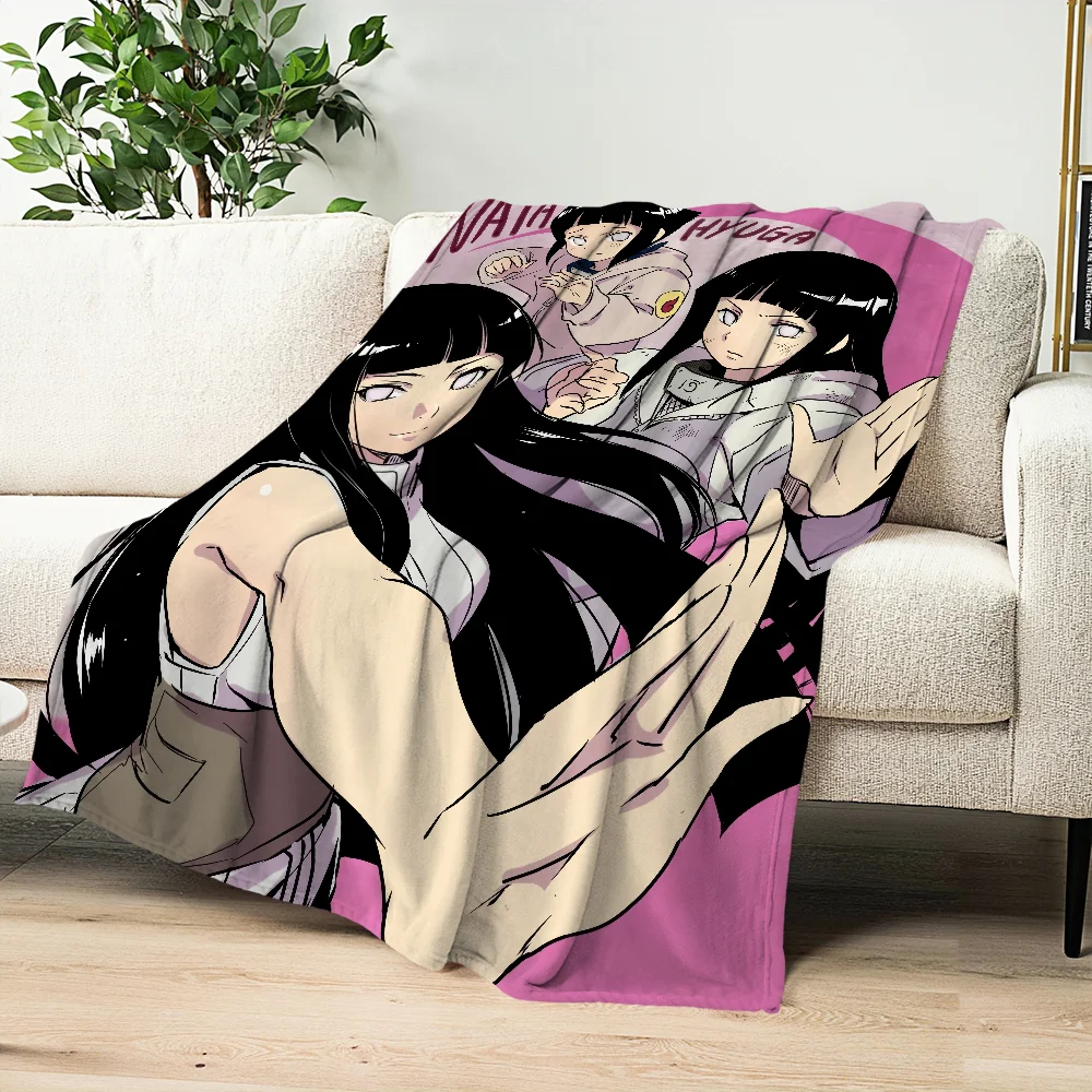 Warm Soft h-Hinata Plush Anime Nap Blankets Sofa h-Hyuuga for Living Room Office Bedroom Home Travel cartoon Kid Gifts Flannel 2