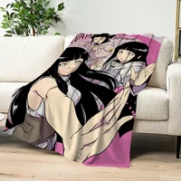 Warm Soft h-Hinata Plush Anime Nap Blankets Sofa h-Hyuuga for Living Room Office Bedroom Home Travel cartoon Kid Gifts Flannel 2