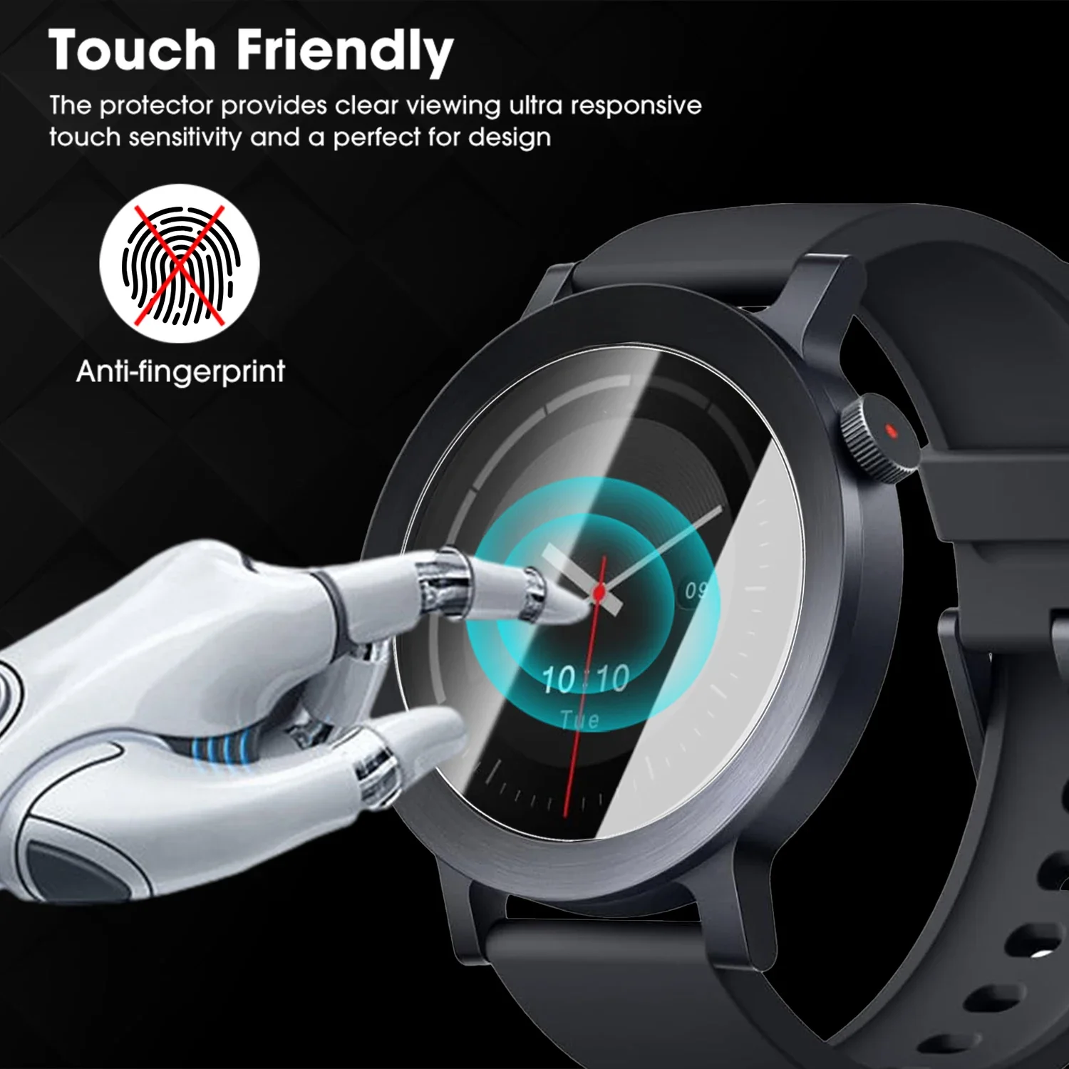 Premium Tempered Glass Screen Protector for Smartwatches - 1-10 Pack