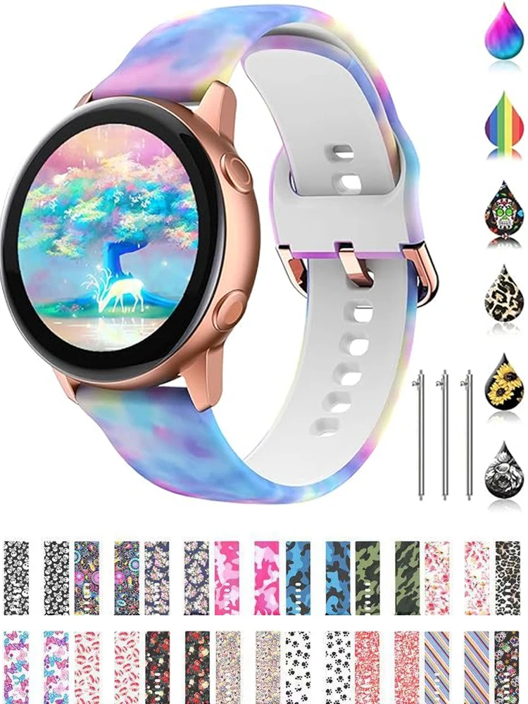 

22mm 20mm Strap for Samsung Galaxy Watch 4 6 5 pro Classic/Gear S3/Active Printed Sport Bracelet Galaxy 6 classic 43mm 47mm Band