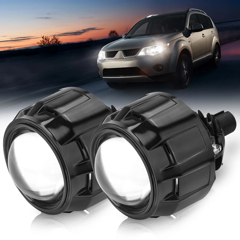 

20000LM 100W 2.5 inch Bi-led Lens H4 H7 9005 9006 LED Projector Headlight Lenses White 6000K High Low Light Turbo LED Head Lamp