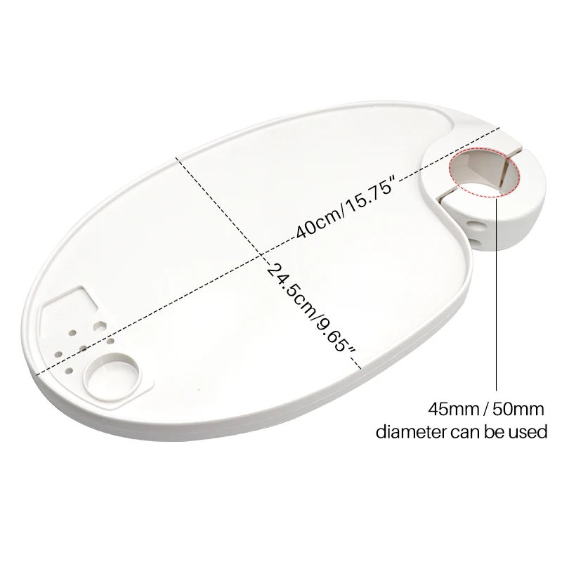 

1pc Dental Chair Scaler Tray Plastic Rotatable Plate Post Mounted Shelf Tray 45/50mm Universal Oval Shape Dental Accessories