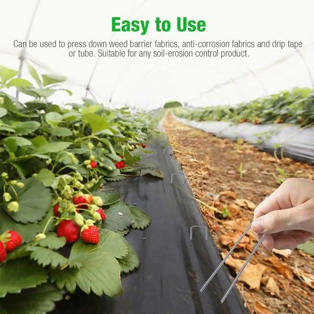 6 Hüvelykes Horganyosított Acélkert Tétkékkapocsok U Alakú Rögzítő Csapok A Gyomszövet-Terület Szövet Hálószéli Területének Rögzítéséhez - Image 3