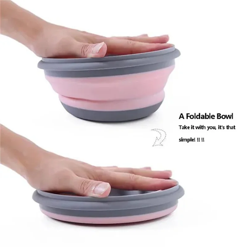 Tupper Bowl Plegable de Silicona x 3 Unidades rosa