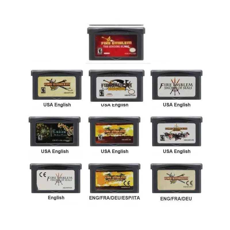 GBA Game Cartridge Fire Emblem series 32-bit video game console card seal sword binding sheet sacred stones