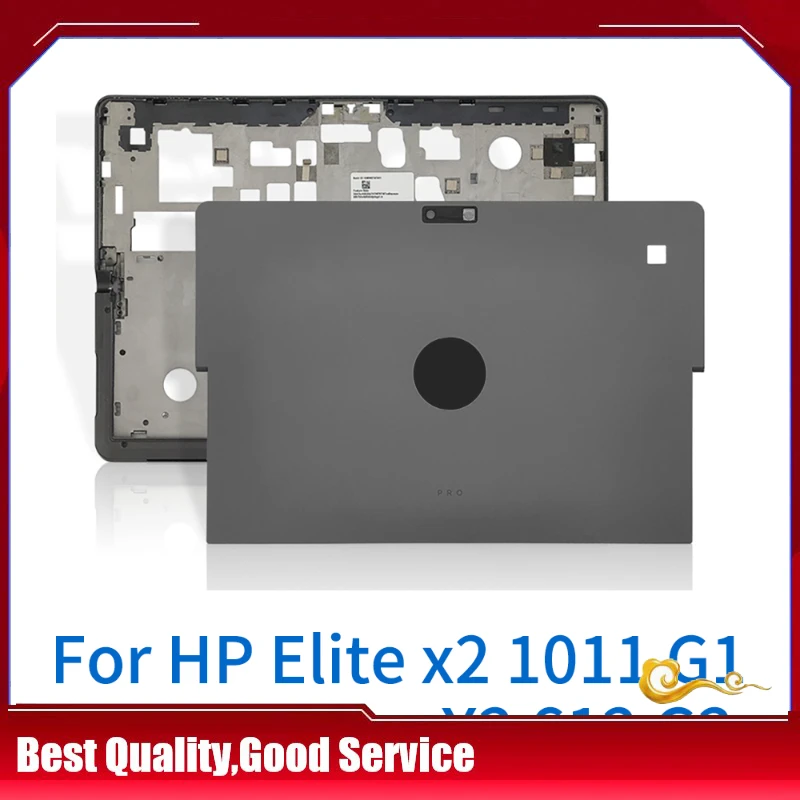 Yuebeisheng Nuovo/Org Per Hp Elite X2 1011 G1 1012 G2 Pro X2 612 G2 Lcd Cover Posteriore/Staffa Poggiapolsi, Nero