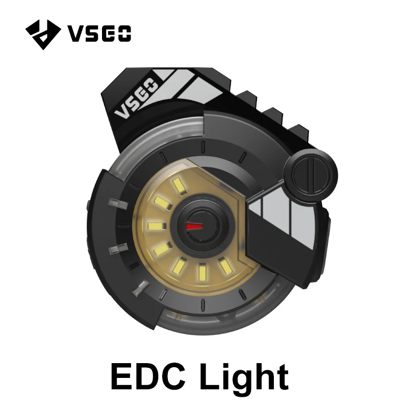 VSGO 다기능 EDC 조명 휴대용 마그네틱 램프, 야간 주행 및 라이드, 야외 여행 배낭 키체인, 모자 클립 LED 조명