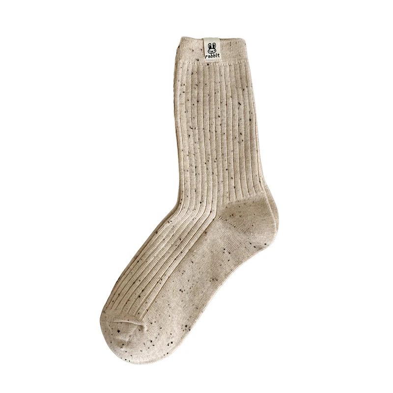 Trendy Korean-Style Women's Cartoon Dots Crew Socks - Comfortable, Breathable, and Colorfully Warm