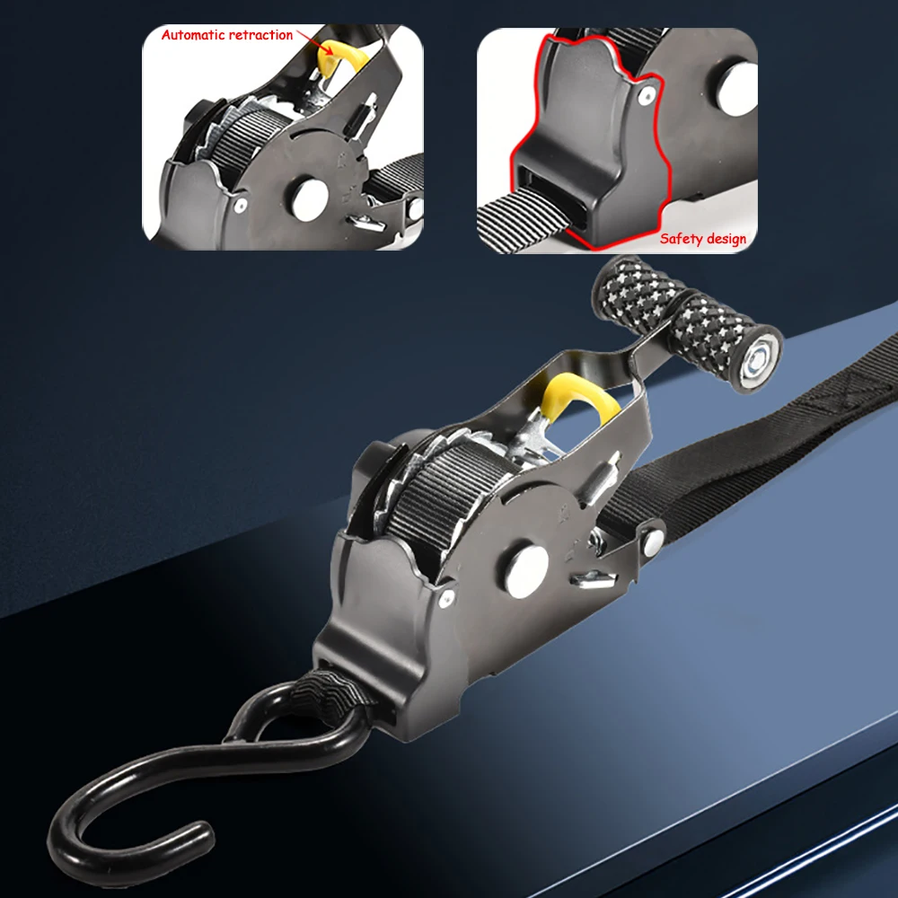 Moving Straps Storage Strap Cargo Strap Auto Straps for Cargo Tape Retractable Belts for Motorcycles Ratchet Strap Load Luggage Strap Ratchet Tensioner Belt Car