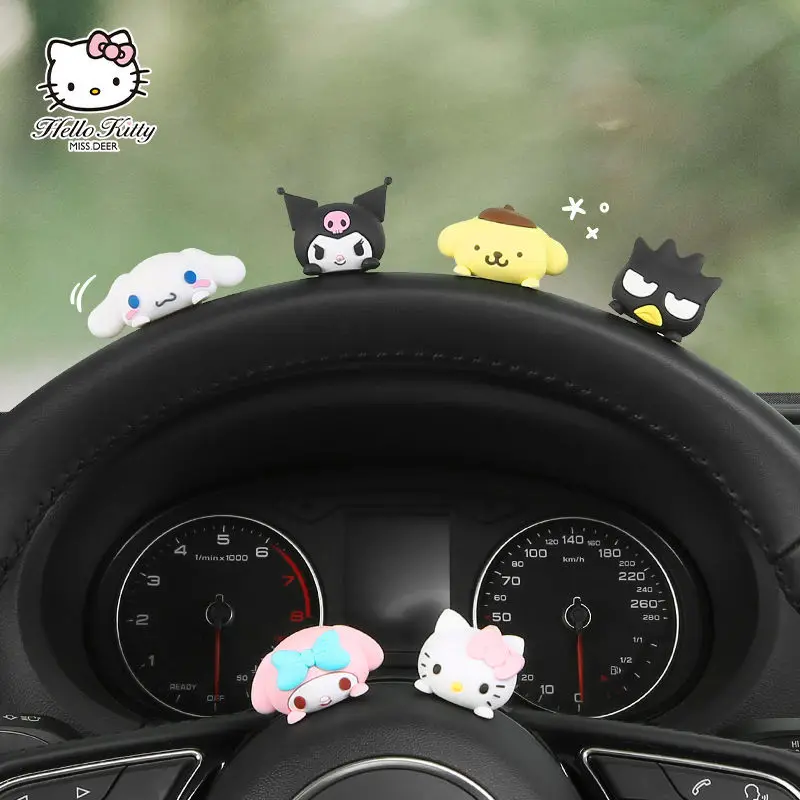 Kawaii Sanrio Car Animation Decoration Kuromi Hello Kitty Cartoon Car Interior Decoration Accessories Cute My Melody Doll Gift images - 6